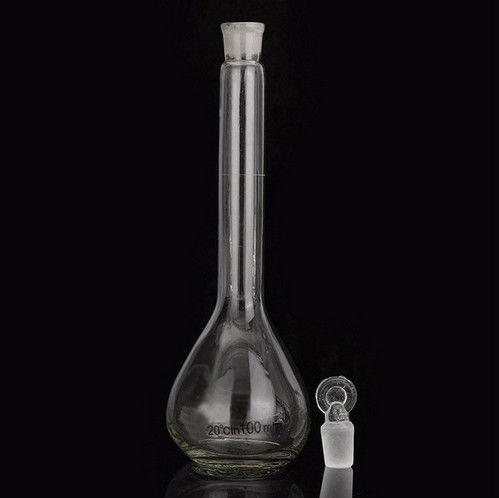 Transparent Lab Borosilicate Glass Volumetric Flask with Stopper Office Laboratory Chemistry Clear Glasswar