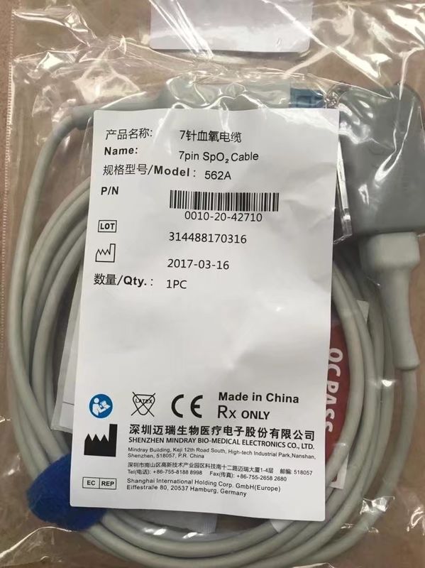 Mindray SpO2 Module  7 Pin SpO2 Cable 562A for Mindray T5 T6 T8   0010-20-42710